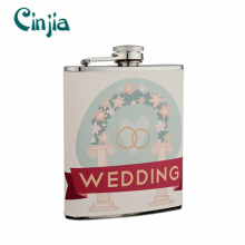 New Design Stainless Steel Wedding Series Hip Flask for Gift (XF-730)